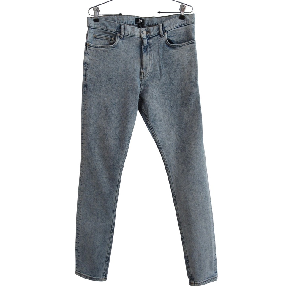 H&M women's jeans stone acid wash skinny high‎ rise size 32
